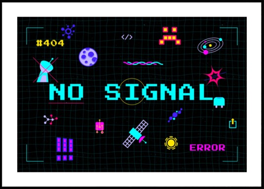 Retro Pixel No Signal Plakat / 100x150