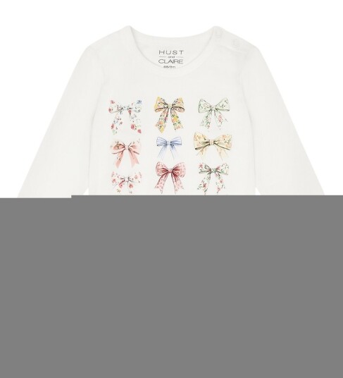 Hust and Claire Body I/e - HCBritt Bow - Ivory m. Buer - Hust and Claire - 74 - Langermet Body - Hvit