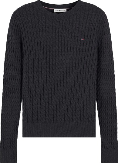 Tommy Hilfiger Cotton Cable Fine Gg C Nk Swt Grey XS