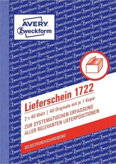 Avery Zweckform   Fraktliste   40 Ark   A6 105 X 148 Mm   Dublett   Karbonfri