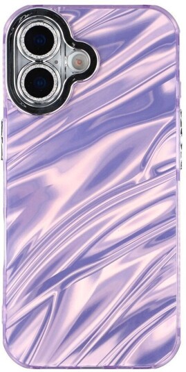 EIDERWOOD iPhone 17 Hybrid Plast Deksel m. Innebygd Kameralinsebeskyttelse Bølget Mønster / Lilla