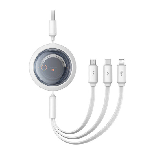 Baseus Free2Draw 3-in-1 USB to micro USB+Lightning+USB-C cable 3.5A 1.1m (white) Baseus Free2Draw 3-in-1 USB to micro USB+Lightning+USB-C cable 3.5A 1.1m (white)