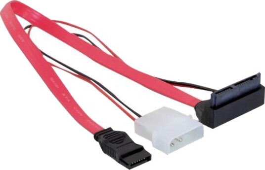 Delock Sata Kabel Sata 4 Pins Intern Strøm 5V Til Micro Sata Hunn Oppvinklet 30 Cm
