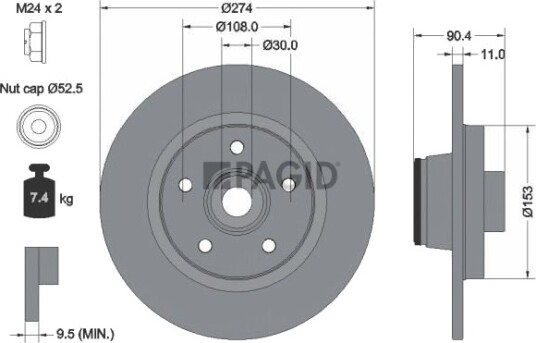 PAGID 54962NC Bremseskive PAGID 54962NC Bremseskive
