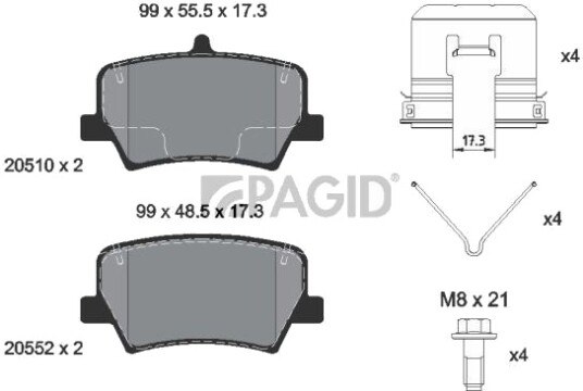 PAGID T2826N Bremseklosser