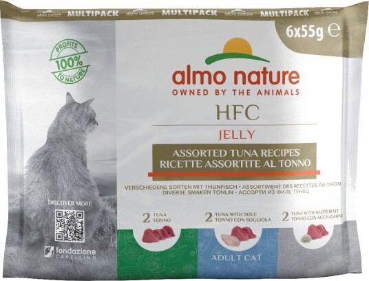Almo Nature Hfc Våtfôr Natural Pouch Med 3 Sorter Tunfisk I Gelè 6 X 55 G Almo Nature Hfc Våtfôr Natural Pouch Med 3 Sorter Tunfisk I Gelè 6 X 55 G