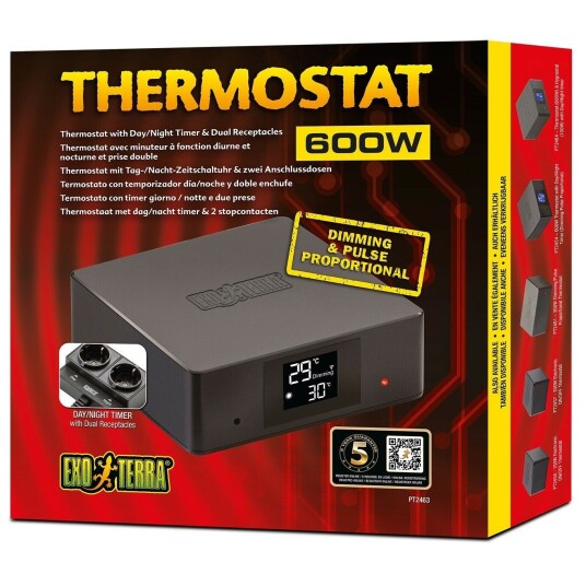 Termostat Exoterra 100w-300w og 600w - 600 Watt