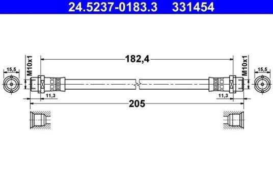 Bremseslange ATE 24.5237-0183.3 Bremseslange ATE 24.5237-0183.3