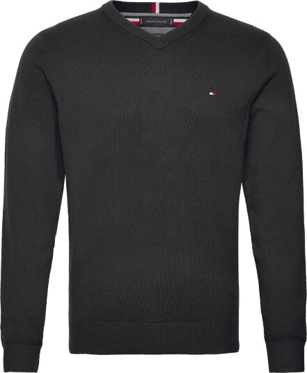 Tommy Hilfiger Pima Org Ctn Cashmere V Neck Black M