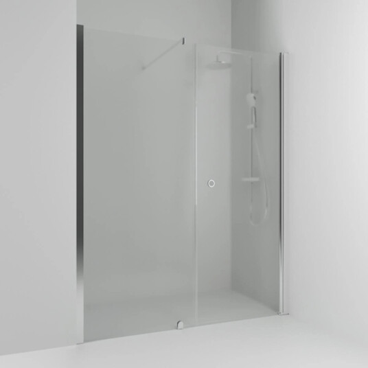 Svedbergs Skoga Dusjnisje Rett|Fast 180 cm, Alu Blank/Frostglass