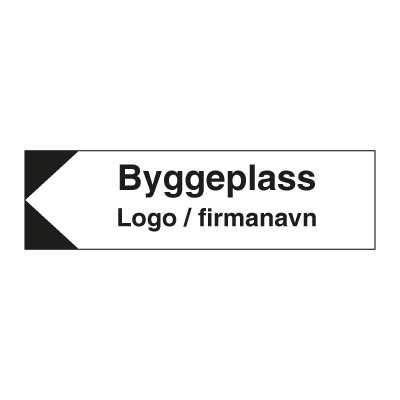 Jo Safety HMS Byggeplasskilt: Byggeplass til venstre med logo 225 x 800 mm 6301052