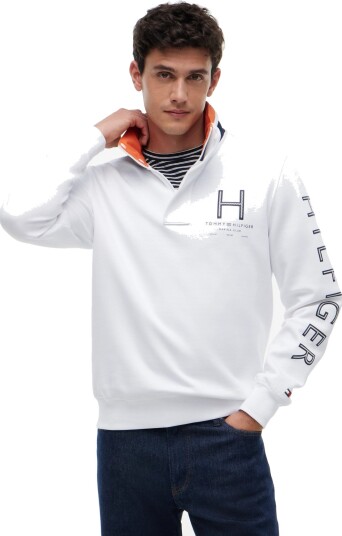 Tommy Hilfiger Sail Mix Media 1/4 Zip White L