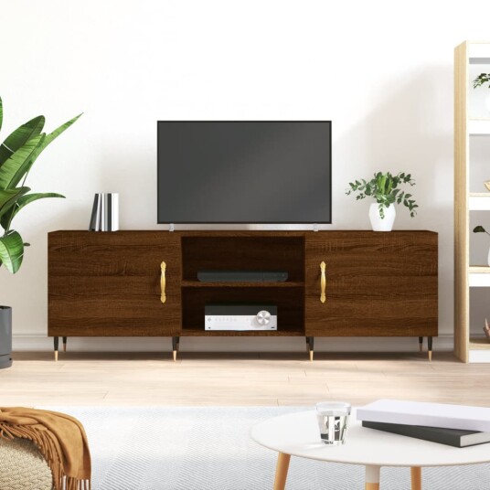 TV-benk brun eik 150x30x50 cm konstruert tre 8720845426880