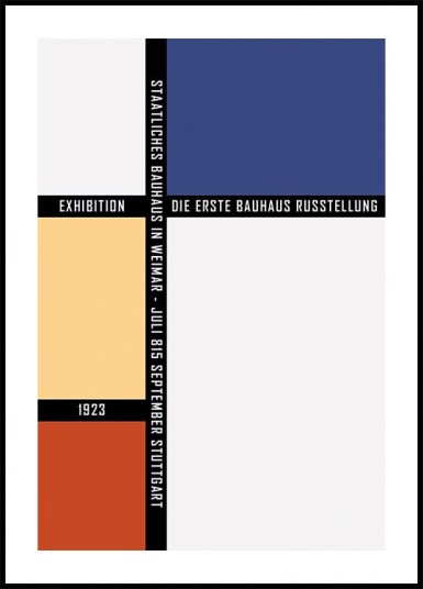 Bauhaus Color Blocks 1923 Geometric Grid Plakat Plakat / 21x30cm