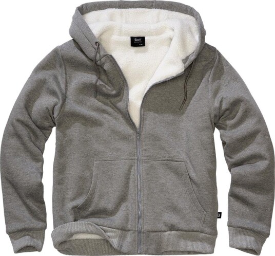 Brandit Sweatjacket Teddylining Grå