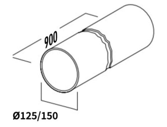 Røroshetta Fastrør Ø125/ø150 Ø150