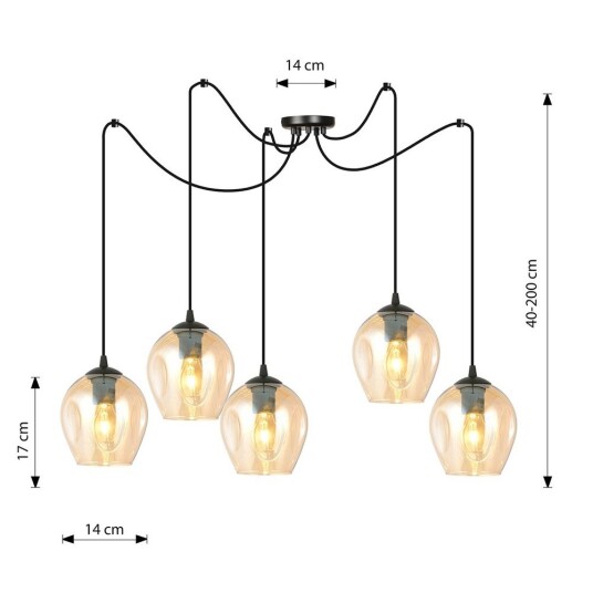 Level 5 Svart Rav pendellampe Ø14 cm E27 230V uten lyskilde