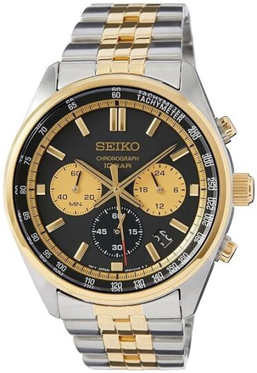 Seiko Herreklokke SSB430P1 Sport Sort/Gulltonet stål Ø41.5 mm
