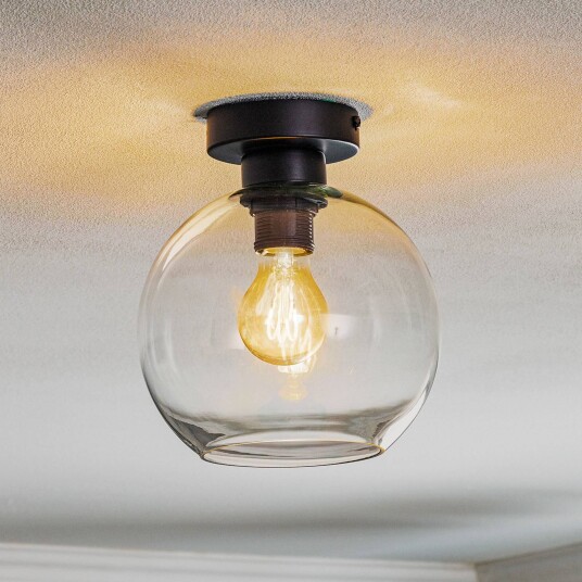 Eko-Light Taklampe Sofia med klar glasskjerm