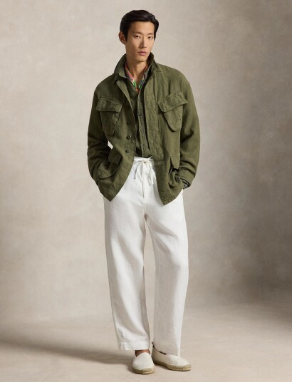 Polo Ralph Lauren Linen Utility Overshirt Khaki green XXL Polo Ralph Lauren Linen Utility Overshirt Khaki green XXL