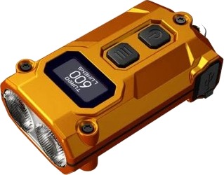 Nitecore Tini3, Nøkkelringslommelykt, Oransje, Aluminium, Knapper, Ip54, Led