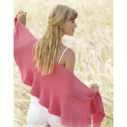 Â Rosa Sorbet by DROPS Design Sjal Strikkeoppskrift 33x140