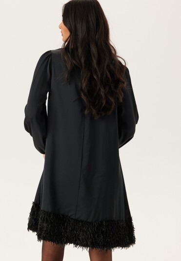 Vila Viveer O-Neck L/S Short Dress/Dc/R Black 34 Vila Viveer O-Neck L/S Short Dress/Dc/R Black 34