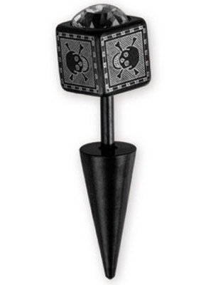 Dead Skull Svart Fake Piercing