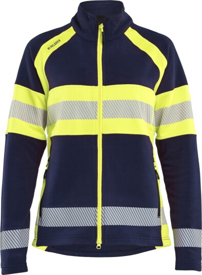 Blåkläder Fleecejakke 4718-1010 Varselklasse 1, Mikrofleece, Dame Marineblå/Gul