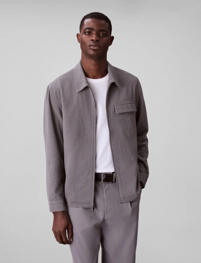 Calvin Klein Ls Seersucker Shirt Jacket - Grey - M Calvin Klein Ls Seersucker Shirt Jacket - Grey - M