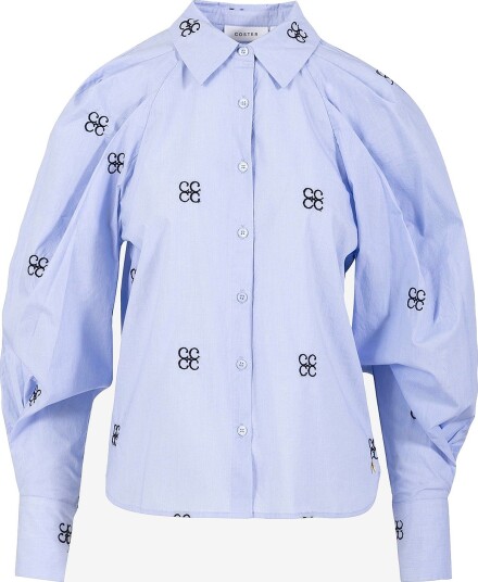 Coster Copenhagen Blå Skjorte med Broderi til Dame Coster Copenhagen Blå Skjorte med Broderi til Dame
