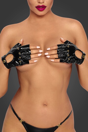 F263 Black fingerless gloves