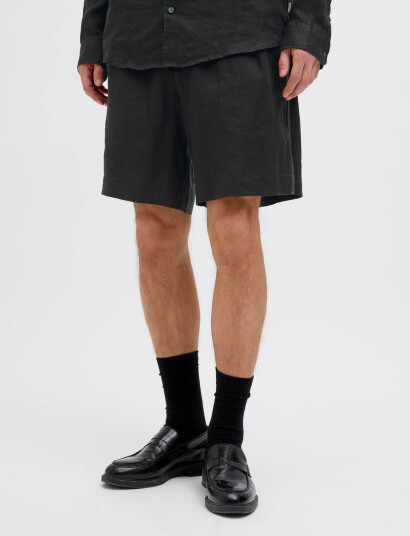 Jack & Jones Jpstbill Lawrence Linen Shorts Mid Sn - Black - S