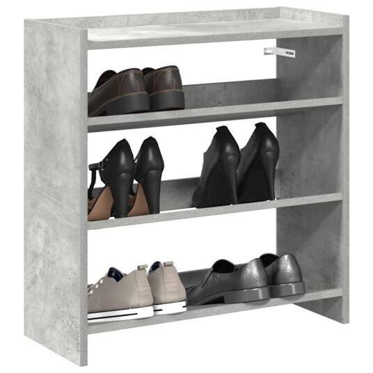 Skohylle betonggrå 60x25x62 cm konstruert tre 8721158649218 Skohylle betonggrå 60x25x62 cm konstruert tre 8721158649218