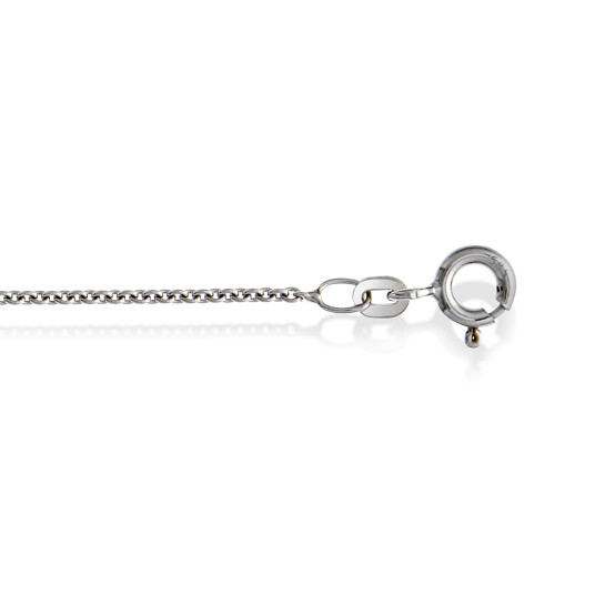 Rund anker veneziansk kjede i 585 hvitt gull 1,3 mm, 50 cm