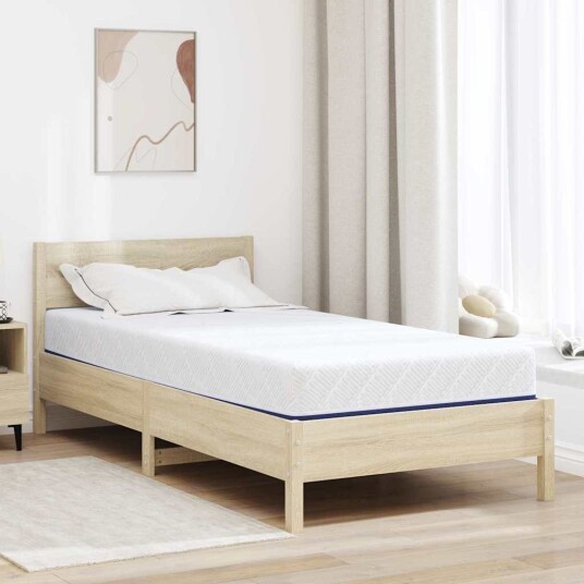 vidaXL Madrass Hvit og blå 90 x 200 cm Jakardstoff vidaXL Madrass Hvit og blå 90 x 200 cm Jakardstoff