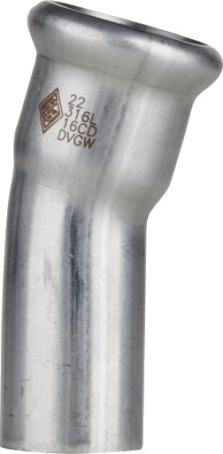 10 stk 18 mm TURBO Inox bøy 15G. pipe/nippel