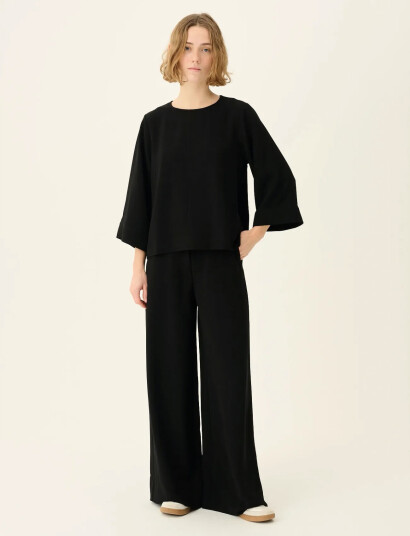 Rue de Tokyo Simako Recycled Heavy Crepe - Black - L Rue de Tokyo Simako Recycled Heavy Crepe - Black - L