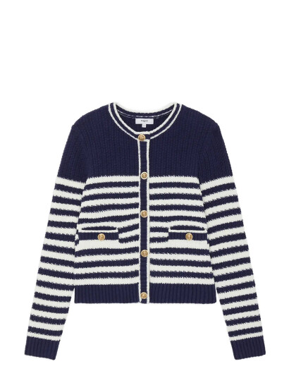 SUNCOO Paris Gabarel - Striped Cardigan - Navy - L SUNCOO Paris Gabarel - Striped Cardigan - Navy - L