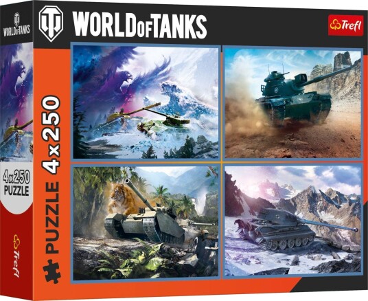 Trefl Puslespill 4 x 250 brikker World of Tanks Trefl Puslespill 4 x 250 brikker World of Tanks