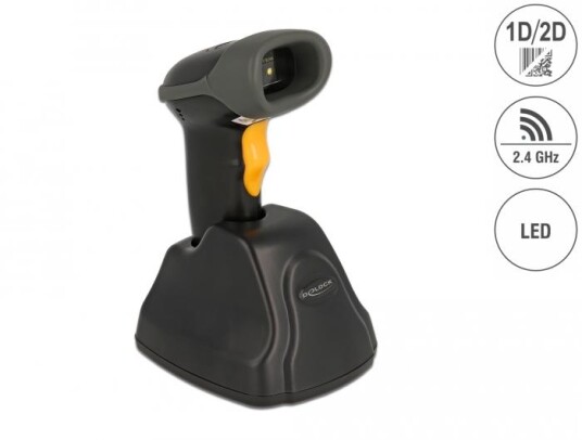 DELOCK 2.4 GHz Barcode Scanner 1D and 2D with charging station DELOCK 2.4 GHz Barcode Scanner 1D and 2D with charging station