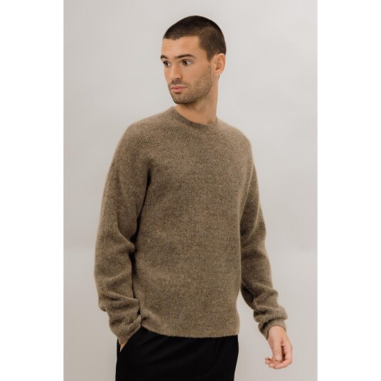 Miles Sweater Mid Brown XL Basic mohair sweater