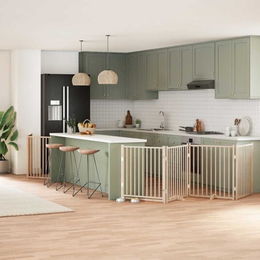 Vidaxl Hundeport Sammenleggbar 8 Paneler 640 cm Poppeltre