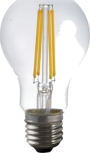 Spl E27 7W LED filamentpære med lyssensor   A60 810lm klart glass 2700K   Kulør : Varm