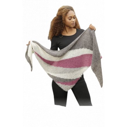 Tide Rose by DROPS Design Sjal Strikkeoppskrift 175x62 cm
