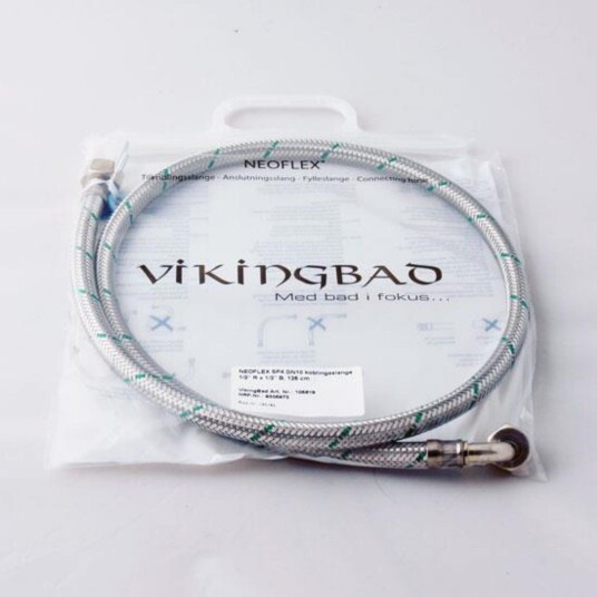 Vikingbad SIL Dn10 Neoperl Koplingsslange - L125cm Dusjkabinett 1/2"Rx1/2"B