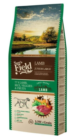 Sam's Field Junior Large Breed Hundemat med Lam 13 kg