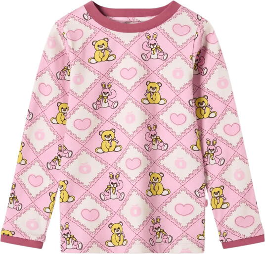 Småfolk Elstar Long Sleeved Top With Teddy Bears Pink 98 104