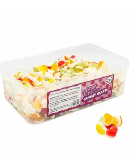 600 stk Sweetshop Gummy Hearts Boks med Vingummihjerter 1,02 kg 600 stk Sweetshop Gummy Hearts Boks med Vingummihjerter 1,02 kg