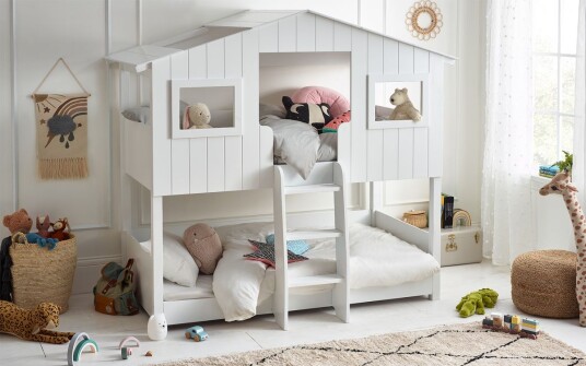 Kids House Factory Husseng Trehus 90×190 Hvit Kids House Factory Husseng Trehus 90×190 Hvit